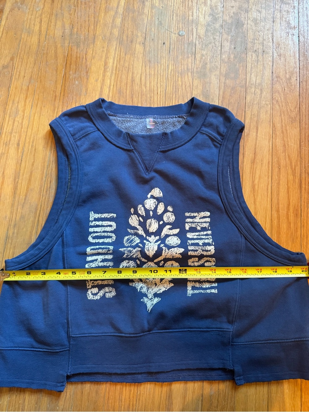 FP Movement by Free People Navy Blue Muscle Tee with White Graphic - Picture 7 of 9